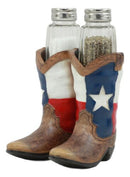 Ebros Western Cowboy Or Cowgirl Texas Flag Boots Salt and Pepper Shakers Set