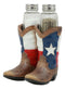 Ebros Western Cowboy Or Cowgirl Texas Flag Boots Salt and Pepper Shakers Set