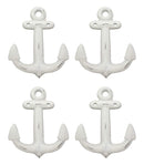 Ebros Gift 5.75" Tall Cast Iron Rustic Vintage Sailor White Nautical Ocean Sea Ship Anchor 2 Pegs Wall Hook Coastal Harbor Ships Anchors Decorative Accent Hooks for Keys Leashes Hats Coats (4)
