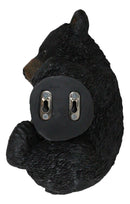 Rustic Western Forest Black Bear Cub Hanging On Branch Wall Or Tree Bark Decor