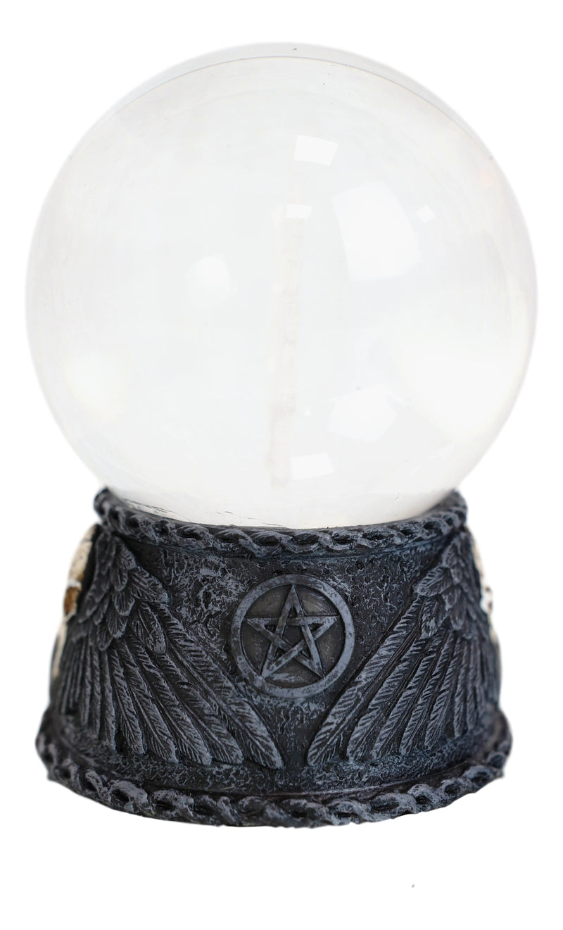 Pentagram Raven Skull Figurine With LED Withering Tree Glass Gazing Sphere Ball