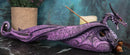 Purple Night Sky Dusk Skull Grave Dragon Growling Incense Holder Burner Figurine