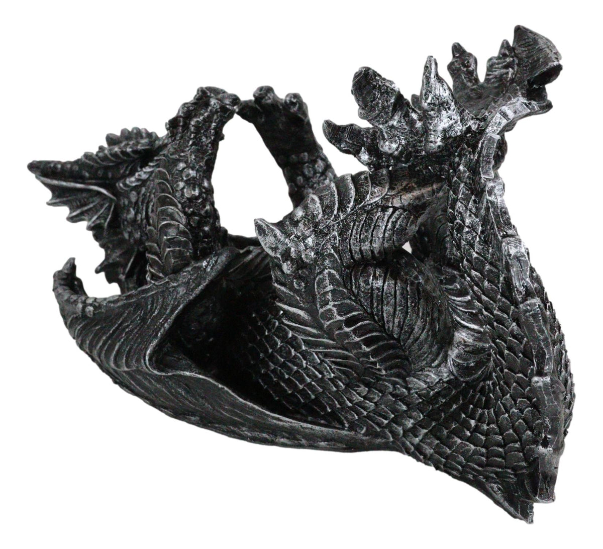 Ebros Gift Black Saurian Armored Dragon Decorative Wine Holder Rack Figurine 12" Long - Ebros Gift