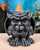 Crouching Gothic Horned Devil Chimera Gargoyle Backflow Incense Cone Burner
