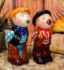 Western Cowboy Kissing Cowgirl Magnetic Ceramic Salt And Pepper Shakers Set