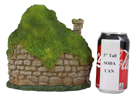 Ebros LED Light Up Miniature Enchanted Fairy Garden Stone Cottage House W/ Moving Door - Ebros Gift