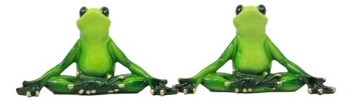 Meditating Twin Yoga Frogs Statue Buddha Frogs Decorative Sculpture Set 6"Long