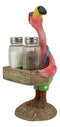 Ebros Butler Flamingo With Shades And Spice Basket Salt Pepper Shakers Figurine