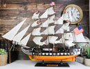 23"L Handicraft Wood Old Ironsides USS Constitution Navy Frigate Ship Model