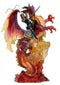 Large Dragon Rider Warrior with Mighty Beast Breathing Fire Statue 11.5" Tall