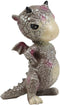 Ebros Small Gray Sulky Wyrmling Baby Hatchling Dragon with Pink Spots Figurine