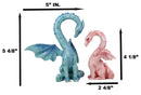 Ebros Valentines Cupid Love Dragon Couple Set of Two Blue and Pink Dragon Statue