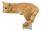 Lifelike Perching Orange Tabby Cat Shelf Sitter Statue 13.25"L Decor Cats Kitten
