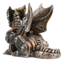 Small Photon Steampunk Cyborg Dragon Statue Mechanical Robotic Winged Beast