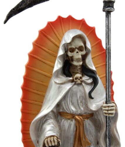 Ebros Day of The Dead Holy Death Santa Muerte In White Tunic Robe Figurine Bone Mother