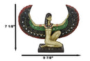 Egyptian Kneeling Goddess Isis With Open Wings Figurine Golden Decor W/ Mirrors