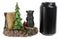 Happy Campers Rustic Black Bear And Cub Roasting Marshmallow By Bonfire Statue