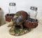 Rustic Wild Armadillo With Saddlebags Spice Delivery Salt Pepper Shakers Holder