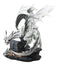 Large 20"L White Cloud Dragon Guardian Of Treasure Mine Statue With Secret Box