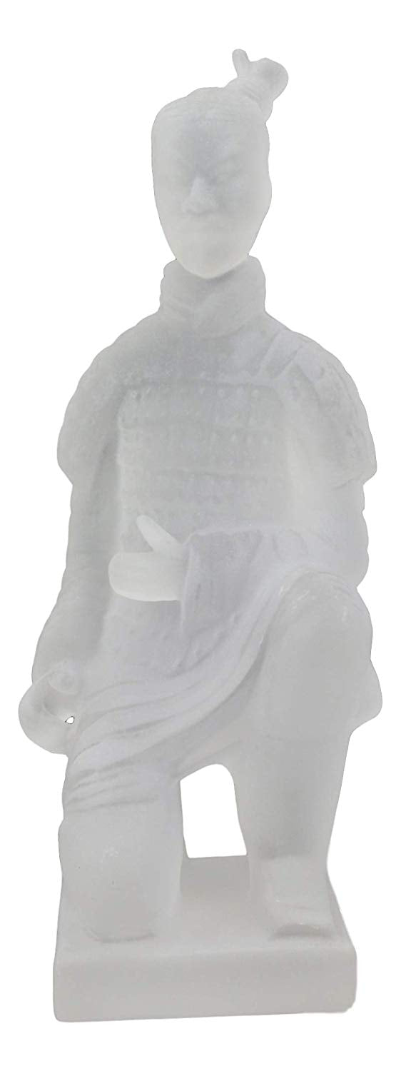 Ebros Ancient Chinese Qin Dynasty Emperor Kneeling Terracotta Army Foot Soldier Warrior Statue 8.25" Tall Acrylic Resin Antique Reproduction Historical Decor Figurine