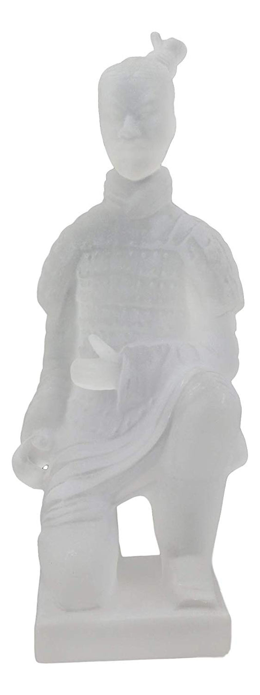 Ebros Ancient Chinese Qin Dynasty Emperor Kneeling Terracotta Army Foot Soldier Warrior Statue 8.25" Tall Acrylic Resin Antique Reproduction Historical Decor Figurine