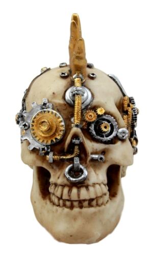 Steampunk Cyborg Punk Rock Aristocrat With Bullet Spikes Hair Figurine 6.75"L