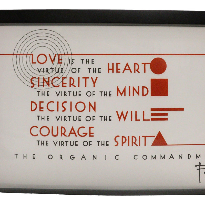 Frank Lloyd Wright Organic Commandment Love Virtues Glass Art Panel Plaque Decor