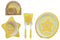 Yellow Star 5 Piece Organic Bamboo Dinnerware Set For Kids Children Toddler Baby