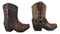 Set of 2 Western Cowboy Turquoise & Dreamcatcher Boots Make Up Tools Pen Holder