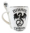Ebros Altar Drake Beware Dragon Is Stirring Cocoa Tea Coffee Cup Mug And Spoon Set