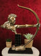 19" Tall Sioux Indian Warrior With Bow and Arrow Short-Bow Archer Aiming Statue