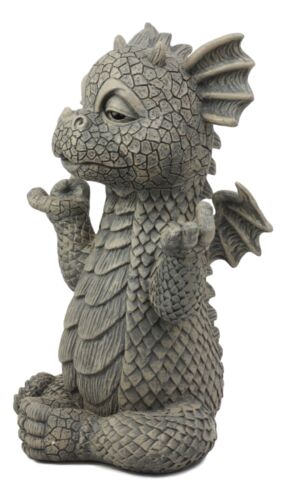 Ebros Whimsical Inner Peace Garden Yoga Asana Meditating Dragon Statue Decor Figurine