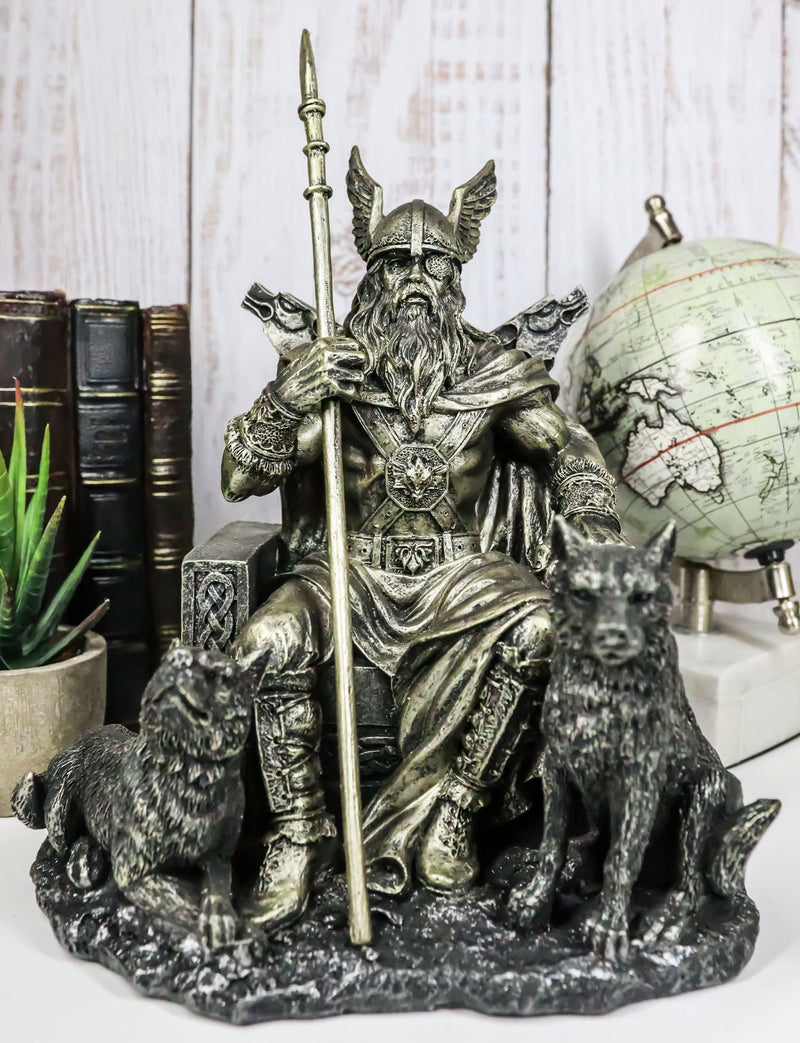 9 Odin Bust with Ravens Viking Norse Mythology God Statue Bronze