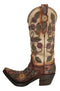 Western Country Arizona Floral Vines Brown Cowgirl Cowboy Boot Vase Figurine