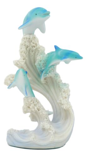 Ebros Three Bottlenose Dolphins Leaping Out Of The Waves Statue 6.25"Tall