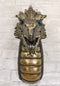 Large Sculptural Golden Warlock Drake Leviathan Saurian Devil Dragon Wall Decor