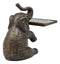 Ebros Solid Brass Trumpeting Elephant Business Card Holder Statue 5.25"H Pachyderm Art