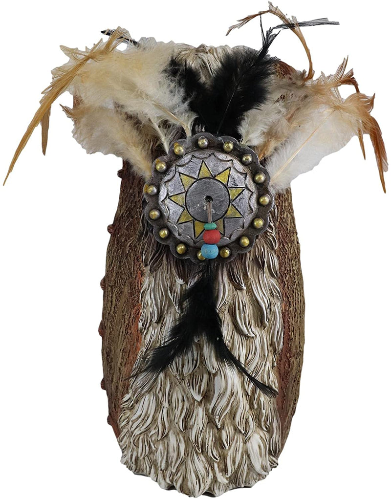 Ebros Rustic Southwestern Indian Dreamcatcher Eagle Feather Figurine Floral Vase