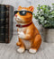 No Pussies Here! Tabby Cat With Shades Flipping The Bird Middle Finger Figurine