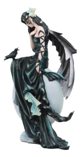Ebros Large Gothic Lunar Eclipse Raven Fairy Statue 11"H Nene Thomas Dark Skies