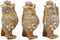 Ebros Golden See Hear Speak No Evil 3 Wise Owls with Royal Crowns and Crystals Figurine Decor Set Wisdom of The Woods Wise Great Horned Owls Collectible Statues
