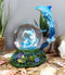 Nautical Marine Dolphin Family Rising With Waves Snow Water Globe Figurine Decor