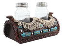 Pack of 2 Western Turquoise Gems Horse Saddle Salt and Pepper Shakers Holders