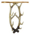 Western Entwined Deer Antlers Wall Hanging Floating Shelf Wine Rack Holder Hooks