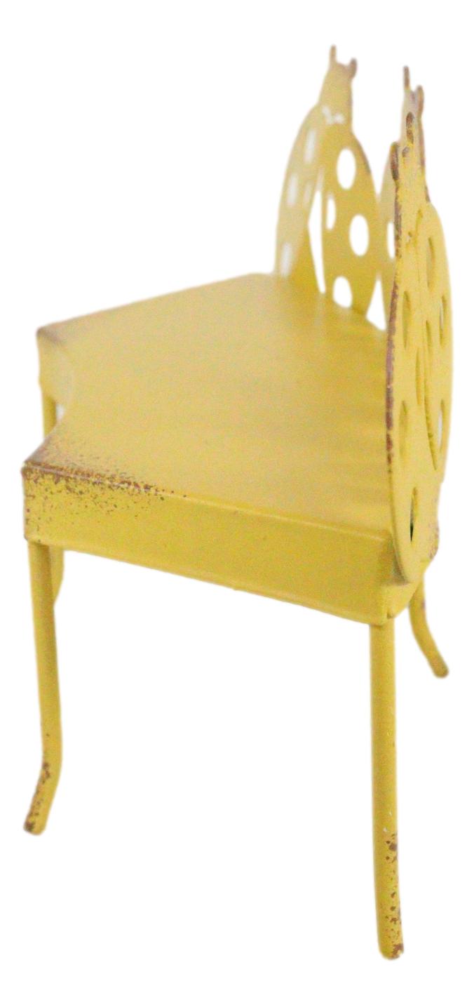 Pack Of 2 Enchanted Fairy Garden Miniature Metal Yellow Ladybug Nook Park Bench