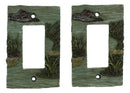 Pack of 2 Wildlife Bayou Swamp Alligator Single Gang Rocker Switch Wall Plate