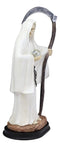 12.75" Tall Holy Death Santa Muerte Holding Scythe In White Tunic Robe Statue