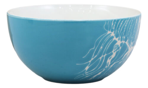 Ebros Pack Of 2 Nautical Ocean Marine Jellyfish Abstract Blue Bowls 18oz Decor