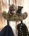 Ebros Whimsical Forest Creek Buddies Rustic Black Bear and Elk Moose Rowing Boat Canoe 2 Pegs Wall Hooks 7" Wide Hanger Wall Mount Coat Hat Keys Hook Decor