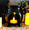 Wicca Witchcraft Pentagrams Black Cauldron Essential Oil Warmer Candle Holder